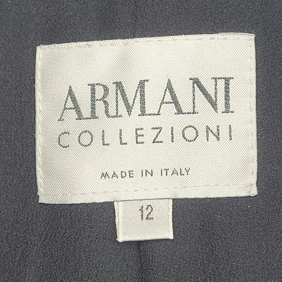 Armani Collezioni Black Pin Striped 3 Button Single Breasted Suit Jacket Blazer - Picture 4 of 14